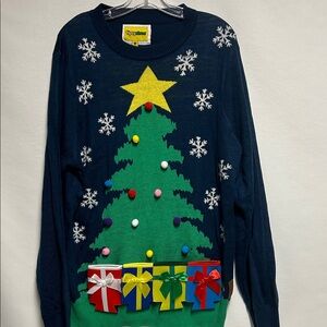 Tipsy Elves Blue Christmas Tree Sweater xL